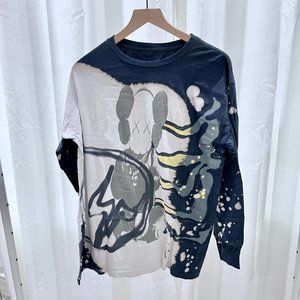 Cactus Jack X KAWS X Fragment Exclusive Logo Long Sleeve Tshirt - Black